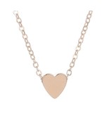 NEW 20&quot; Gold 3D Heart Charm Necklace Minimalist Choker Pendant - £9.51 GBP
