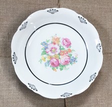 Vintage Homer Laughlin Geometric Trim Scalloped Rim Floral Cereal Bowl G... - £9.51 GBP