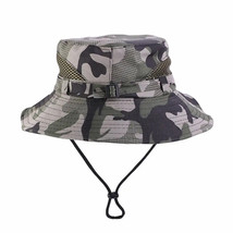 Kid&#39;s Army Green Camouflage Bucket Sun Protection Hat - £10.35 GBP
