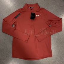 NWT Nike CD8273-642 Men&#39;s Element Half-Zip Running Top Shirt Burnt Orange Size S - £31.25 GBP