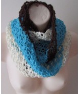 Multicolor Infinity Scarf Handmade Crochet Knit Neckwarmer Lariat - £17.36 GBP