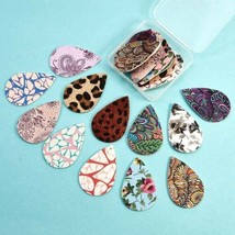 Teardrop Faux Leather Pendants Earring Making Jewelry Supplies Mix Pairs... - £23.22 GBP