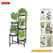 Versatile 5-Tier Folding Plant Stand for Patio &amp; Living Room - Weather-R... - $93.01