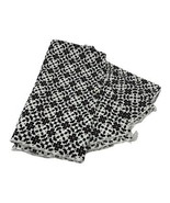 Longaberger 100% Cotton Black and White Floral Napkins 18&quot; Lot of 4 - $30.65 CAD