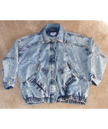 Denim Acid Wash Jacket Size Large Vintage - £23.59 GBP