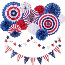 4Th Of July Party Decorations Set, Patriotic Usa Flag Pennant Bunting, Red White - £25.16 GBP