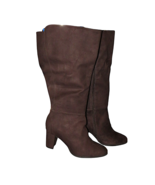 Torrid Brown Faux Suede Block Heel Wide Calf Knee High Boots Size 13 WW - £59.32 GBP