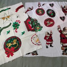 Vtg Wamsutta Hallmark Christmas Fabric Panel Appliques Santa Tree Puppy Kitten - £14.33 GBP