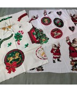 Vtg Wamsutta Hallmark Christmas Fabric Panel Appliques Santa Tree Puppy ... - £14.15 GBP