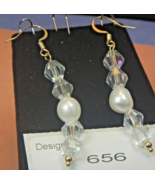 Gold 18k Pearl Natural Gemstone Earrings Facilitate-love #656 - £10.05 GBP