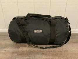 Vtg Outdoor Products USA Black Nylon Barrel Duffle Bag 22” Long x 11.5&quot; Dia - £27.21 GBP