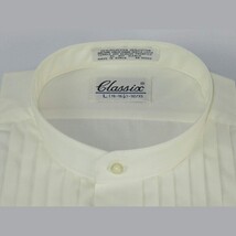 Men's Tuxedo shirt By Classix Banded Collarless Formal Pleated Front M06 Ivory image 7