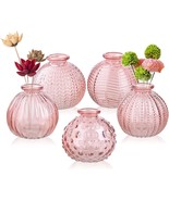 Eleganttime Single Glass Bud Vase Pink Glass Vases For, Home And Garden - £26.73 GBP