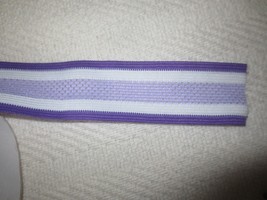 Bolt Purple, Lavender, &amp; White Stripe Knit Trim - 1 1/2&quot; Wide - 1 1/2 Pounds - £15.66 GBP