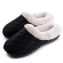 Roxoni Women&#39;s Slippers Cable Knit Super Cozy Comfort Clog - £17.91 GBP
