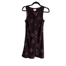 ANN TAYLOR LOFT Petites Sie 4P Black Floral Print Sleeveless Dress Keyho... - £12.61 GBP