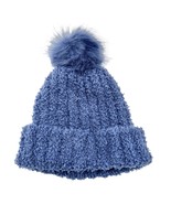 Winter Beanie Hat Super Soft Loose Fitting Blue with Pom Pom Polyester - £6.36 GBP