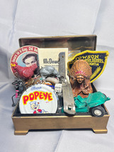 Tailored Trinket Collection Of Figurines Advertising In Wood Lined Metal... - $39.95