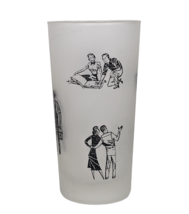 Vintage Libbey Frosted Glass Tumbler Painter Comic - £11.67 GBP