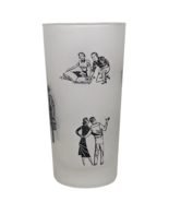 Vintage Libbey Frosted Glass Tumbler Painter Comic - £11.68 GBP