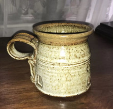 Clay Stoneware Handmade Coffee Mug Cup Beige Brown Speckled 1975 C.Y.O. - $5.89