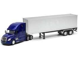 Freightliner Cascadia Truck Blue Metallic with Gray Container &quot;Transport... - $78.79