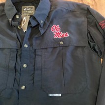 Size Small Drake Ole Miss Rebels University of Mississippi Black Vented Shirt - £21.92 GBP