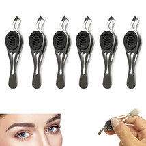 6 Pack Precision Stainless Steel Slant Tweezers Eyebrow Removal Angled T... - $19.99