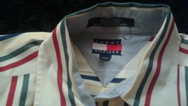 Vtg 90&#39;s Tommy Hilfiger Button Down Striped Short Sleeved Dress Shirt Sz M - £27.39 GBP