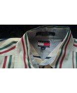 Vtg 90&#39;s Tommy Hilfiger Button Down Striped Short Sleeved Dress Shirt Sz M - £27.60 GBP