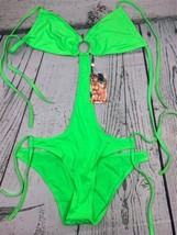 Women Sexy One Piece Swimsuits Cut Out Bathing Suit Small Green - £18.63 GBP