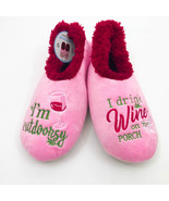 Snoozies Women&#39;s I&#39;m Outdoorsy I Drink on Porch Slippers Non-Skid  Mediu... - $12.86