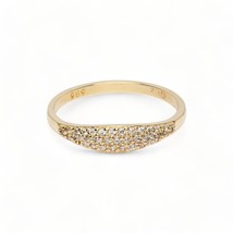 14k Solid Gold Signet Ring/Cz Pave Signet Ring/Pinky Ring/ Dainty Band Ring - $357.33