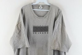 Vintage Y2K Calvin Klein Mens 2XL Thrashed 2000 Millennium Spell Out T-Shirt - £27.05 GBP