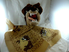 Looney Tunes Tazmanian Devil ACE Plush Tongue out 1996 large 15" + unused Scarf - $38.60