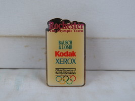 Vintage Olympic Pin - Rochester New York Head Office Sponsor Pin -Celluloid Pin  - £11.98 GBP