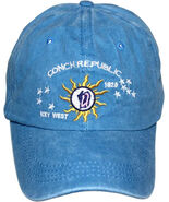 Conch Republic Pigment Blue Washed Cap 100% Cotton Hook &amp; Loop Adjustabl... - €12,32 EUR