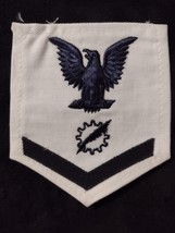 USN DAETA PROCESSING TECH RATING BADGE PO3 PRE-1960 BLACK ON WHITE  :KY21-1 - $7.00