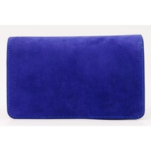 The California Sax Blue Suede Leather Handbag image 3