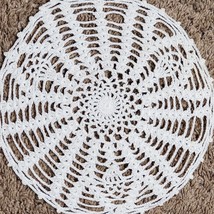 Vintage Hand Crochet White 9 Inch Doily Scalloped Edge - £9.03 GBP