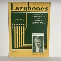 Lazybones Sheet Music Hoagy Carmichael Johnny Mercer w/ Ukulele &amp; Guitar Chords - £19.55 GBP