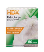 HDX 50 Gal. Trash Bags Disposable Plastic Clear Extra Large Heavy Duty 5... - $36.90