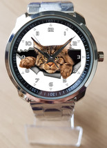 Cute but grumpy Cat Staring Unique Wrist Watch Sporty - $35.00