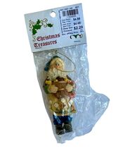 Country Santa Vintage Christmas Treasures Ornament Floral Apron Fruit Ne... - €11,72 EUR