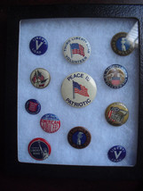 Lot of 12 Vintage 1890s WWI WWII  Bonds WSS Patriotic Pinbacks Pins - £69.30 GBP