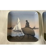 Denmark Two Vtg  B &amp; G Bing &amp; Grondahl  Square Plate Trinket Tray 5&quot;x5&quot; - $27.14 CAD