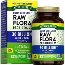 6/2026 Raw Flora Probiotics with Prebiotics | 30 Billion CFU | 33 Daily ... - $12.82