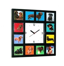 Dachshund Weiner Dog Clock with 11 pictures puppy adult - £24.91 GBP