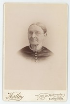 Antique c1880s Cabinet Card Lovely Older Woman in Glasses Hartley Chicago, IL - £9.52 GBP
