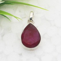 925 Sterling Silver Natural Ruby Necklace Handmade Jewelry Gift For Women - £36.58 GBP